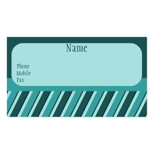 Pro Stripes Business Card, Teal