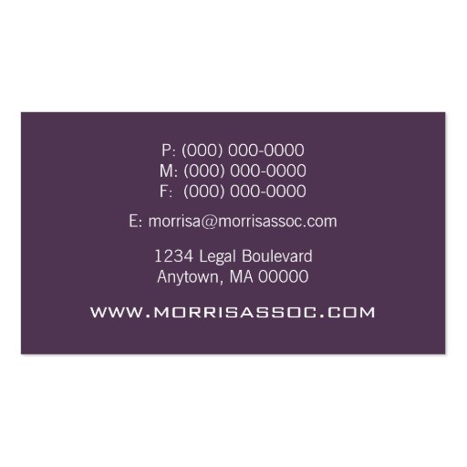 Pro Textures Business Card, Eggplant (back side)