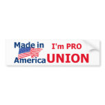 PRO UNION Bumper Sticker
