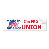 PRO UNION Bumper Sticker