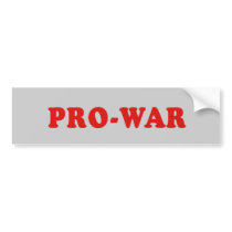 Pro War bumper stickers