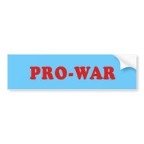 Pro War bumper stickers