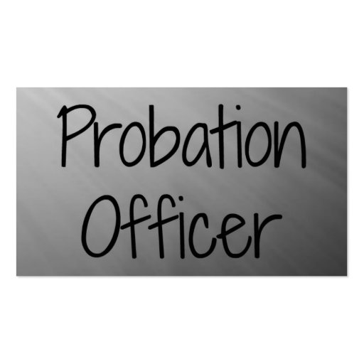 Probation Officer Silver Business Card (front side)