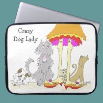 Proceeds to Animal Charity Crazy Dog Lady laptop sleeves