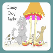 Proceeds to Animal Charity Crazy Dog Lady stickers