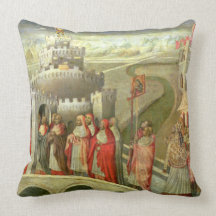 Procession of St. Gregory to the Castel St. Angelo Throw Pillow