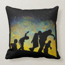 Procession to Breakfast Zombie Silhouette Pillow pillows