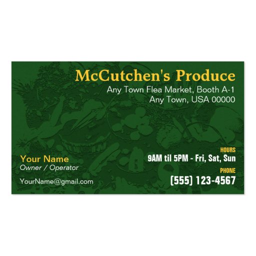 Produce Business Card (front side)
