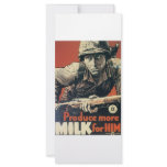 Produce More MILK for Him vintage War poster rack cards