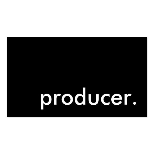 producer. business card templates (front side)
