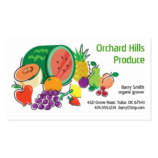 Producer Grower/Vendor_Totally Fruity Business Cards