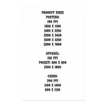 Product Size Chart posters by Night_Wolf Product Size Chart posters