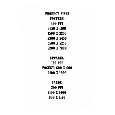 Product Size Chart Posters by Night_Wolf