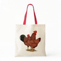 Production Red Chickens Tote Bag