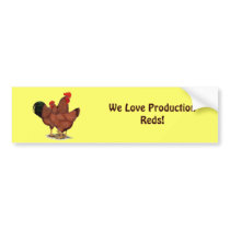 Production Red Chickens Bumper Stickers