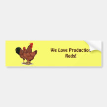 Production Red Chickens Bumper Stickers