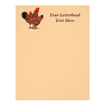 Production Red Chickens Custom Letterhead