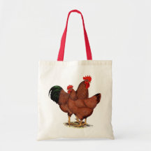 Production Red Chickens Tote Bag