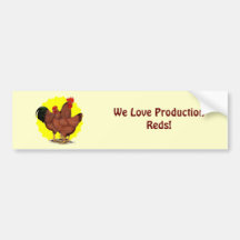 Production Red Sunburst Bumper Stickers
