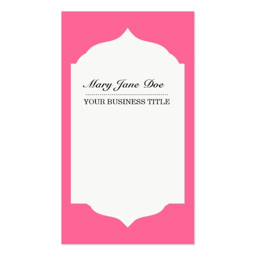 Professesional Plain & Simple  Pink Business Card (front side)