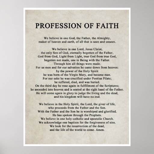 Profession of Faith Poster Zazzle