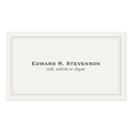 Professional and Elegant Off White Business Card (front side)