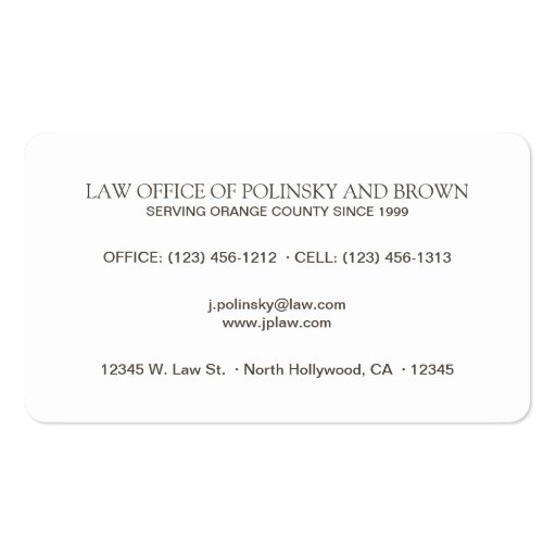 Professional and Modern Attorney Business Card Template (back side)