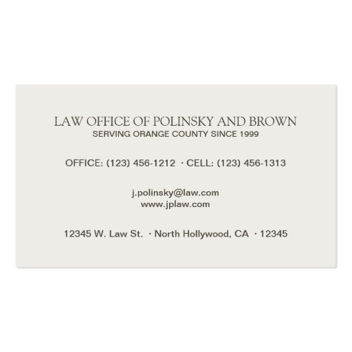 Professional and Modern Attorney Business Card Templates (back side)