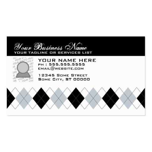 professional argyle business card template (front side)
