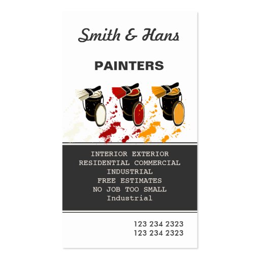 Professional Artist Painter and Painting Services Business Card (front side)