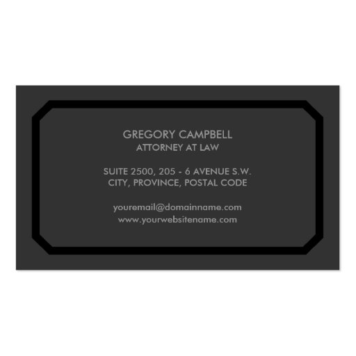 Professional / Attorney Business Cards (back side)