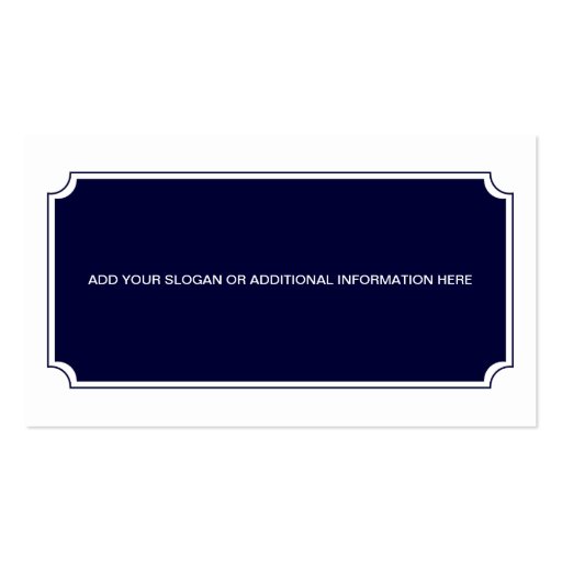 Professional / Attorney Navy Blue Business Cards (back side)