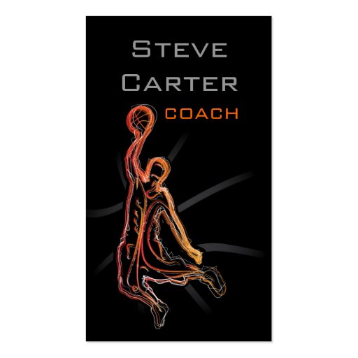 Professional Basketball Coach / Player Card Business Card Template (front side)