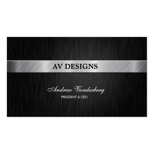 Professional Black and Silver Business Card (front side)