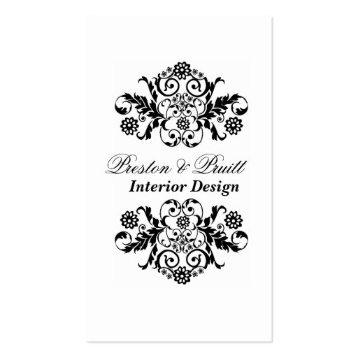 Professional Black and White  Royal Elegance Business Card (front side)