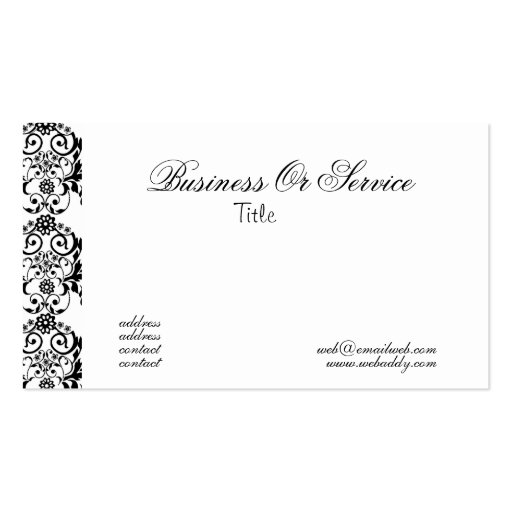 Professional Black and White  Royal Elegance Business Card (back side)