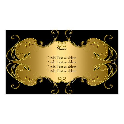 Professional Black Gold Elegant Business Business Cards (back side)