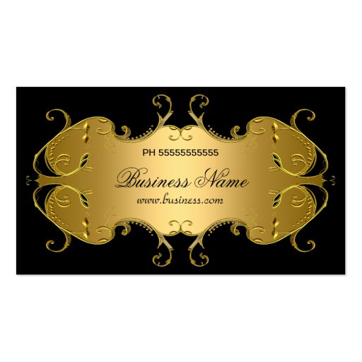 Professional Black Gold Elegant Business Business Cards (front side)