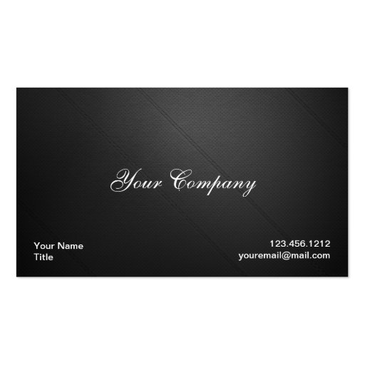 Professional Black Leather Print Business Card (front side)