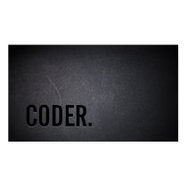 Professional Black Out Coder Business Card