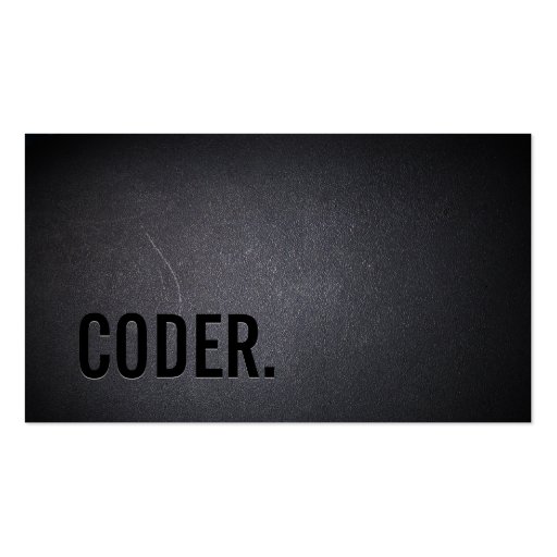 Professional Black Out Coder Business Card