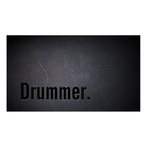 Professional Black Out Drummer Business Card (front side)