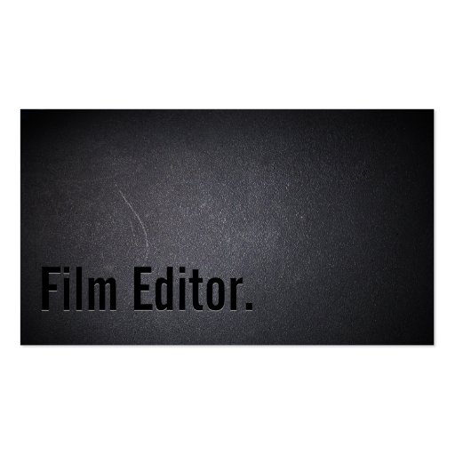 Professional Black Out Film Editor Business Card (front side)