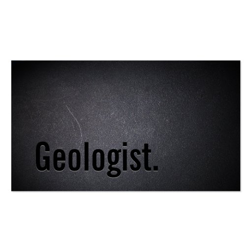 Professional Black Out Geologist Business Card (front side)