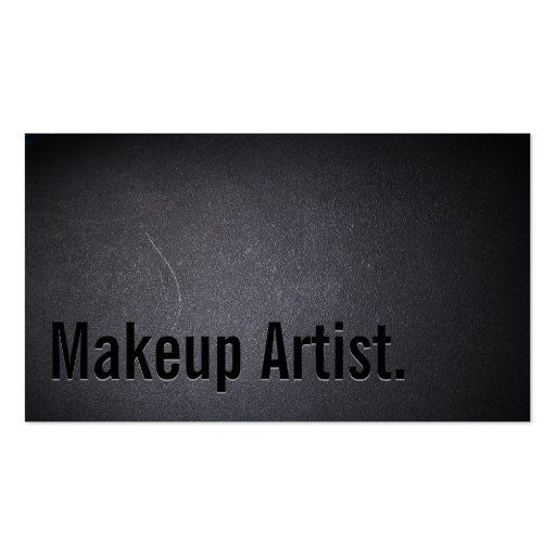 Professional Black Out Makeup Artist Business Card (front side)