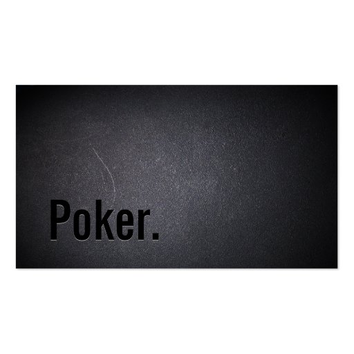 Professional Black Out Poker Business Card (front side)