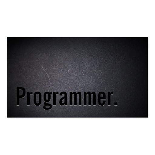Professional Black Out Programmer Business Card