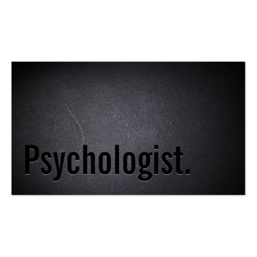 Professional Black Out Psychologist Business Card (front side)