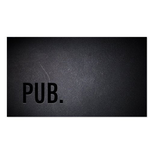 Professional Black Out Pub Business Card (front side)