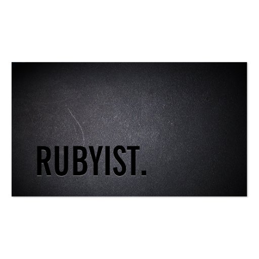 Professional Black Out Rubyist Business Card (front side)